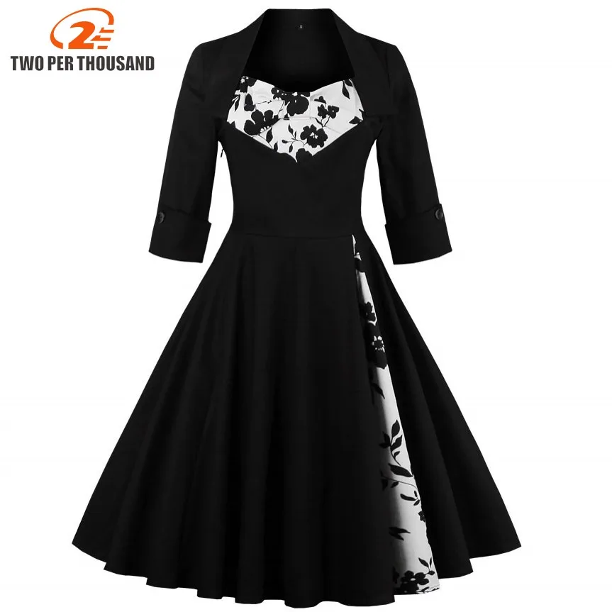 3XL 4XL 5XL размера плюс женская одежда Pin UP Vestidos Весна Осень Ретро Повседневные Вечерние платья рокабилли 50s 60s винтажные платья