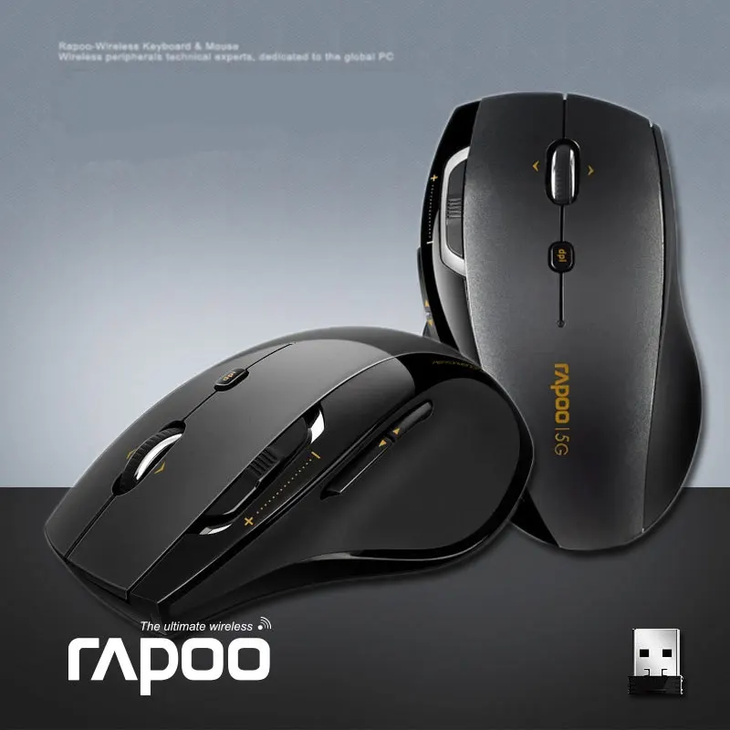 

Hot Sale Genuine Original Rapoo 7800P 5.8Ghz 9 Buttons Black Optical Wireless Mouse Computer Mice Free shipping
