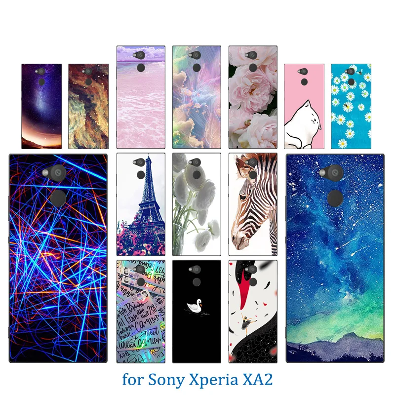 5 2 дюйма для Sony Xperia XA2 роскошный гибкий прозрачный силиконовый чехол с рисунком
