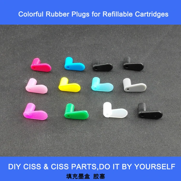

INK WAY Rubber Plugs with different colors for DIY and Refillable Ink Cartridge,10 color in total,12PCS 1 lot