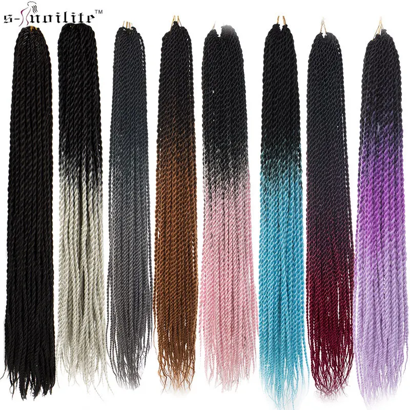 

SNOILITE 20" Synthetic Senegalese Twist Crochet Braiding Hair Extensions 1Pcs/Pack Hairpiece 20Strands/pcs