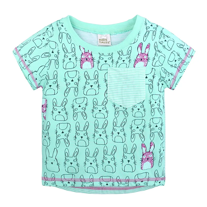 

WASAILONG 2018 New summer children's clothing t-shirt cotton children Printed rabbit explosion-type t-shirt