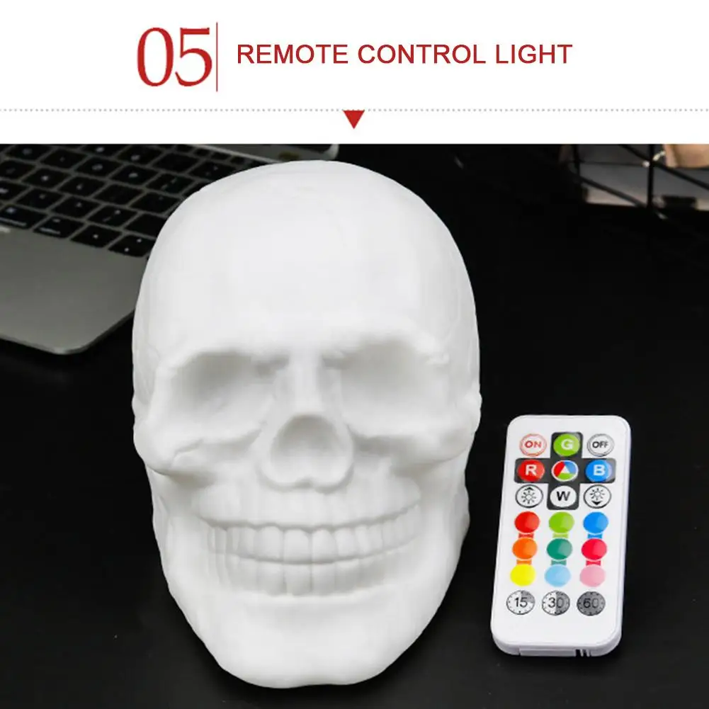 Светодиодный пульт дистанционного управления RGB Wacky Skull Patting Light Trick ночник настольная лампа