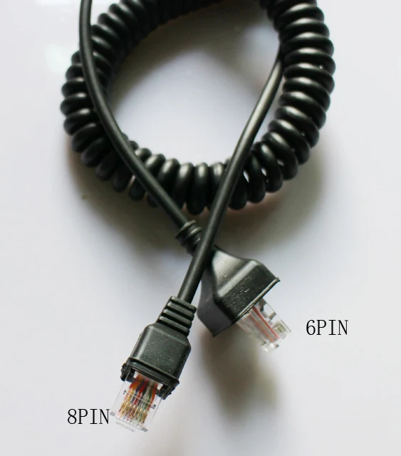 6 Pin Microphone Coiled Cable Cord For Kenwood TKR 730 TKR 740 TKR 750