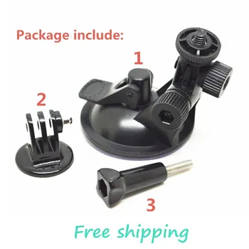 

3 in 1 GoPro accessories Windshield mini Car Suction Cup Holder Mount Stand Tripod Monopod for Hero3+/3/2/1 SJ4000 action camera