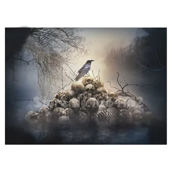 

Crow and skull diamond painting,5d diy diamond painting full drill resin,diamond paint,mosaic diamond embroidery halloween gifts