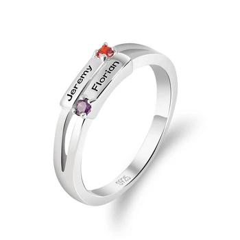 

Love Promise Rings For Women Personalized Birthstone Ring Custom Engrave Names 925 Silver Jewelry engagement rings#SS40