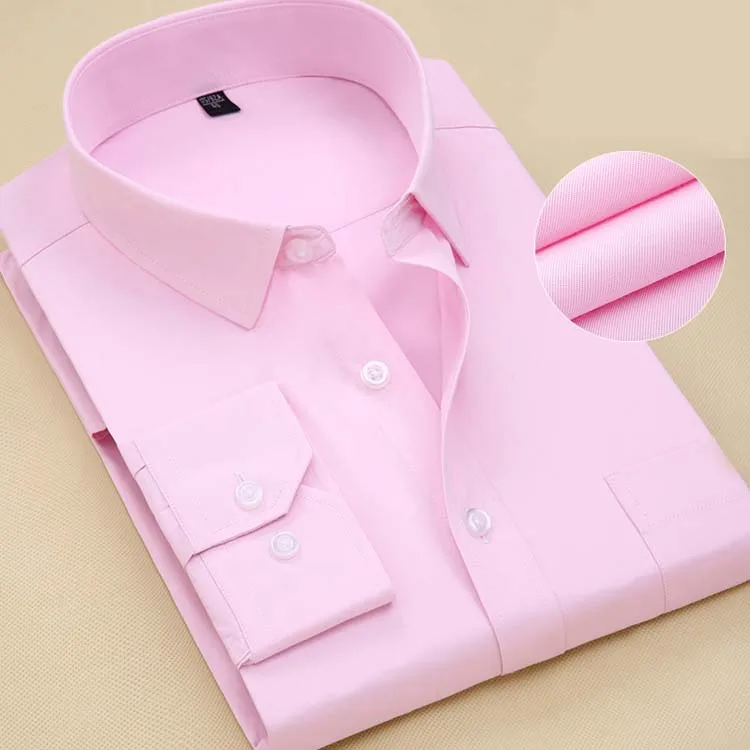 Мужская рубашка с длинными рукавами весна бренд сплошной цвет деловой официальный офисный Мужской платье рубашка размер плюс мужской рубашка Chemise 7XL - Цвет: G2656