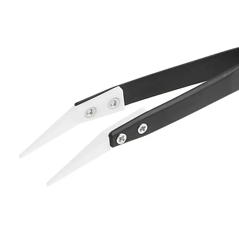 MYLB-керамические пинцеты с ручкой из нержавеющей стали Изогнутые прицельные пинцеты черные инструменты для ремонта