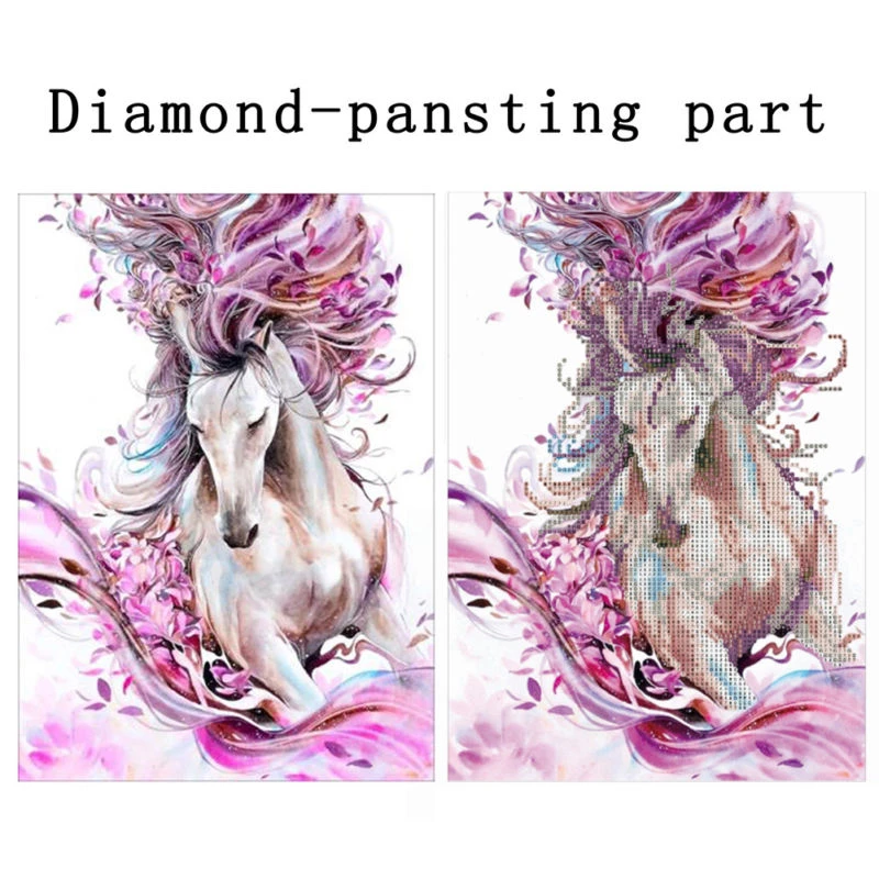 Horse 5D 0*30cm Diamond Embroidery Painting DIY Cross Stitch Craft Kit Tool Home Decor