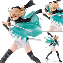 1pcs 24.5cm pvc Japanese anime figure Aquamarine Fate saber Okita Souji ver action figure collectible model toys brinquedos