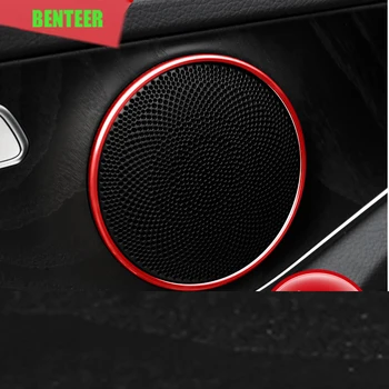 

4pcs Aluminum Alloy AMG Car speaker decoration For Mercedes-Benz 2015 to 2018 C Glass C180 C200 C260 C300 and ALL GLC Glass