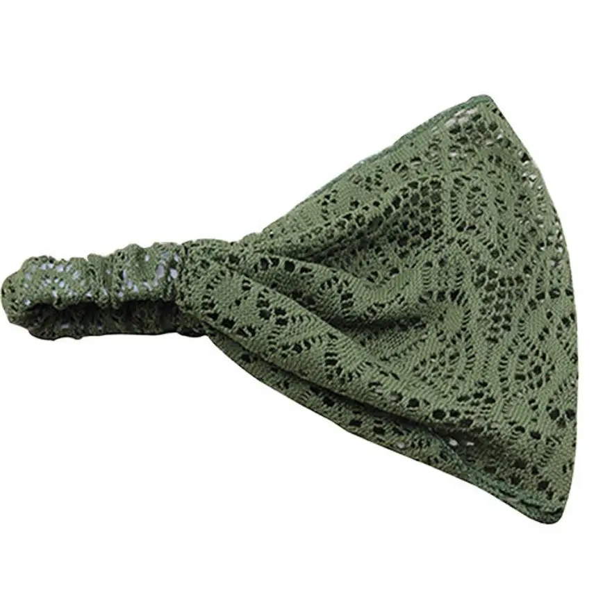 

2018 New Fashion Girl Fashion Stretchy Wide Head Band Lace Head Turban Bandanas Hairband hot sale Jan 26