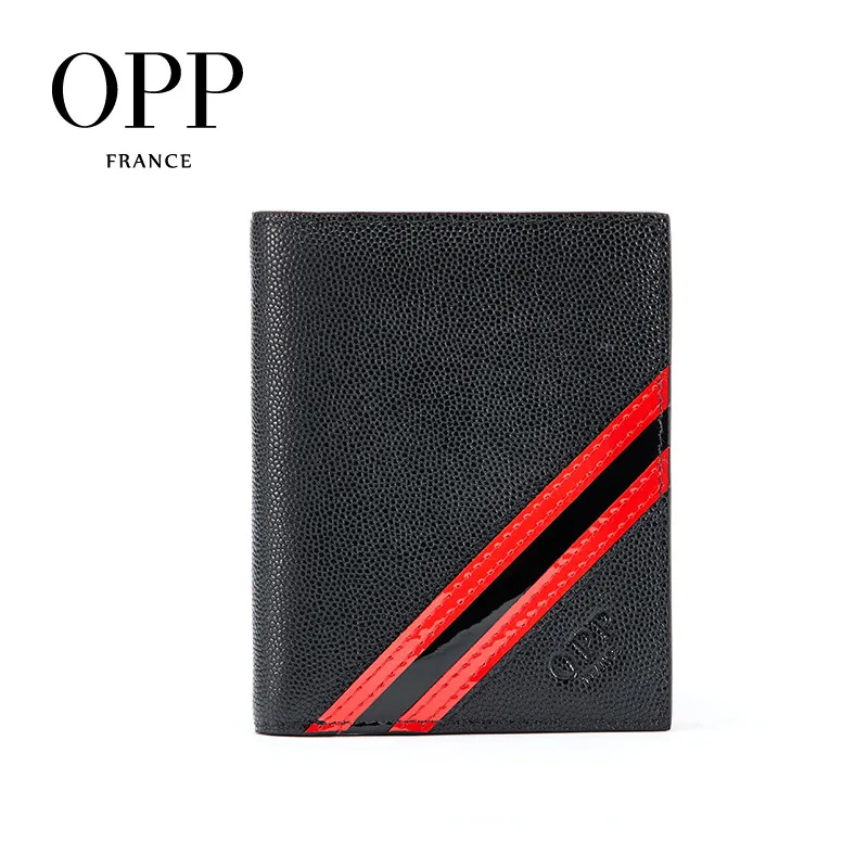 

OPP Men's Wallet Leather Business Short Wallet Fashion Folding England Style Wallet Cross Card Package