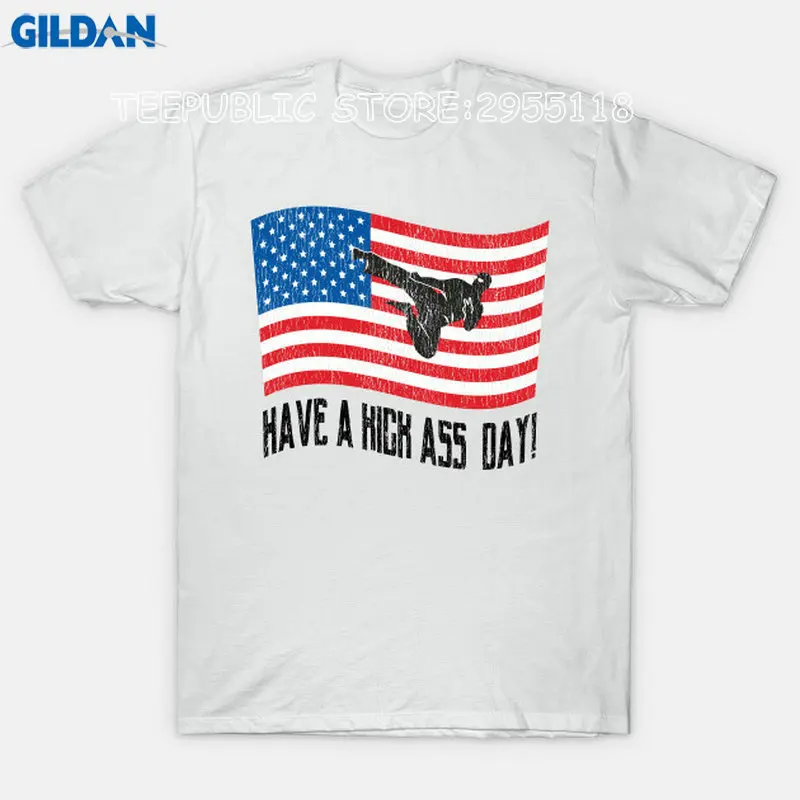 Image Gildan Fashion Summer Paried T Shirts Men S Crew Neck Print Short Have A Kick Ass Day Usa Tee