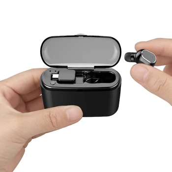 

2019 New style Mini bluetooth headset earphone include 2200mAh battery pack power bank box 220 hour music able to charge phones