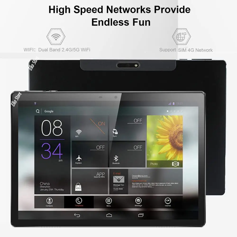 

Super tempered 2.5D Glass Android 8.1 OS 10 inch Tablet PC 4G-LTE Deca Core 6GB RAM 128GB ROM 13.0MP HD IPS GPS Wifi Type-C USB