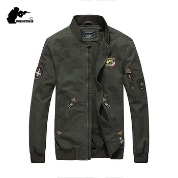 

New Military Men's Jacket Designer Fashion Embroidery 100% Cotton Stand Collar Plus Size Bomber Jacket Coat For Men 4XL C20F9930