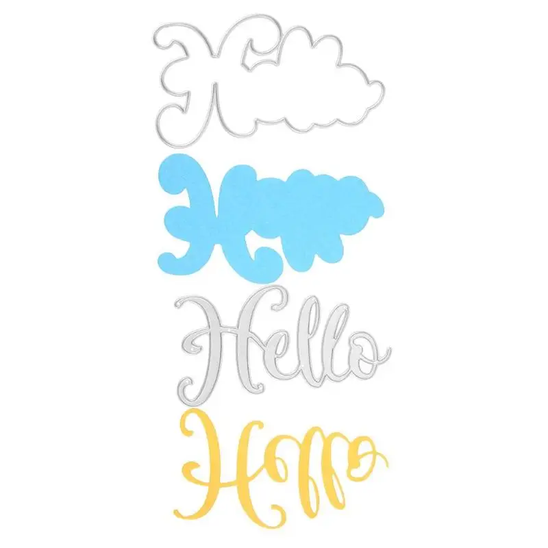 

2pcs/set Metal Cutting Dies Letter Hello Embossing Stencils DIY Scrapbooking For Photo Album Envelope Decorative Stamp DIY Cards