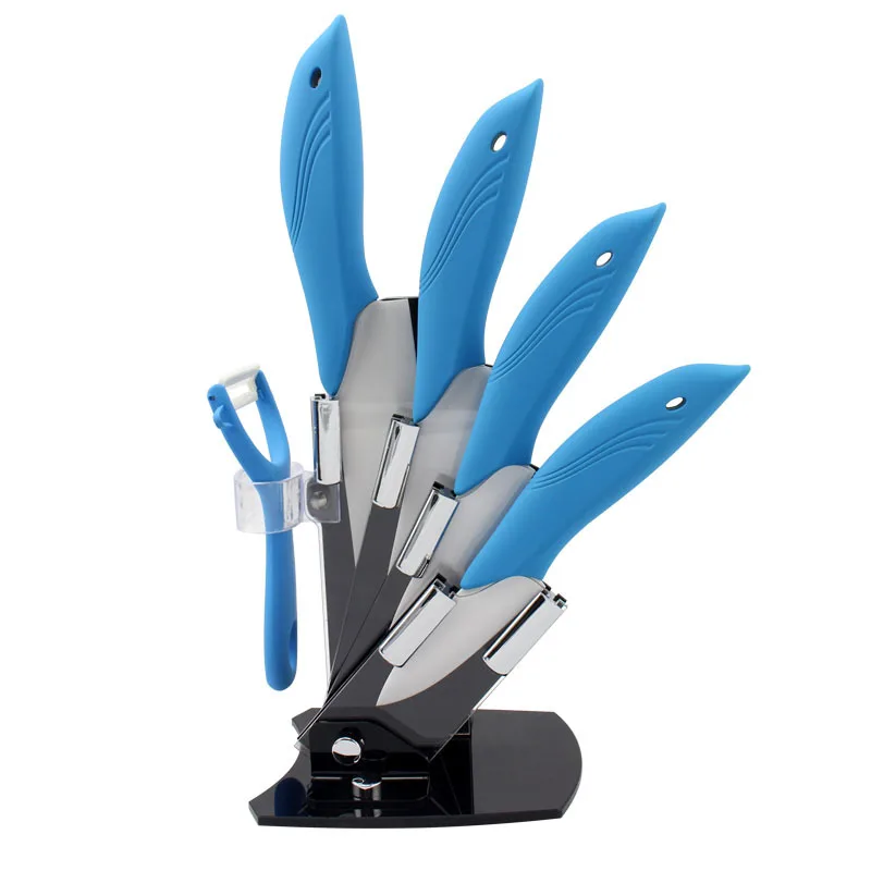 

New Patent Paring Fruit Utility Dolphin handle 3" 4" 5" 6" inch+peeler+Acrylic Holder Chef Kitchen Set Ceramic Knife