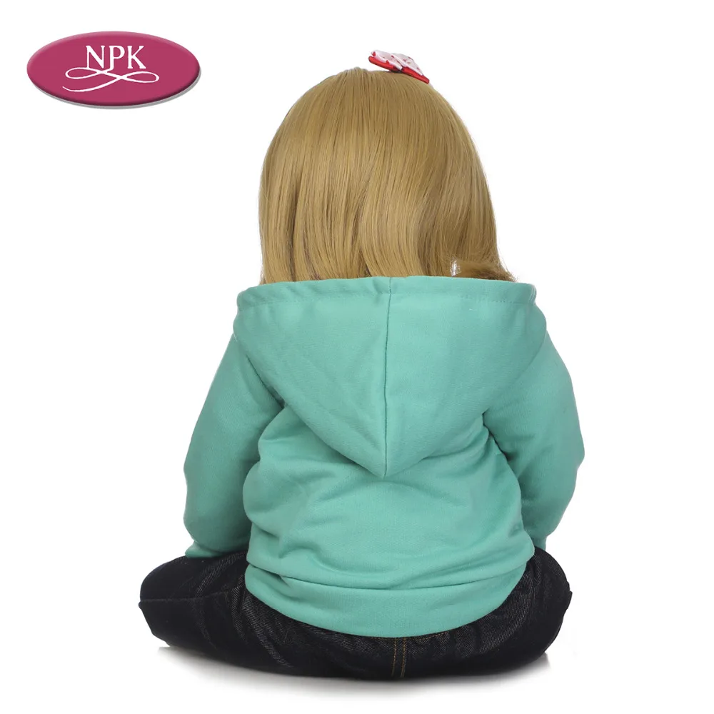 NPK 60CM Baby Girl Reborn Doll Kids Toy Soft Silicone VInyl Lifelike Princess Girl Realistic Bebe Reborn Alive Doll 2018 New (5)