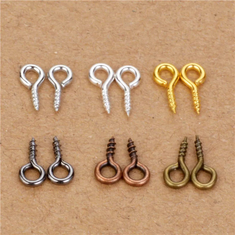 200pcs Gold Silver Rhodium Bronze Gunblack Mini Eye Pins Eyepins Hook