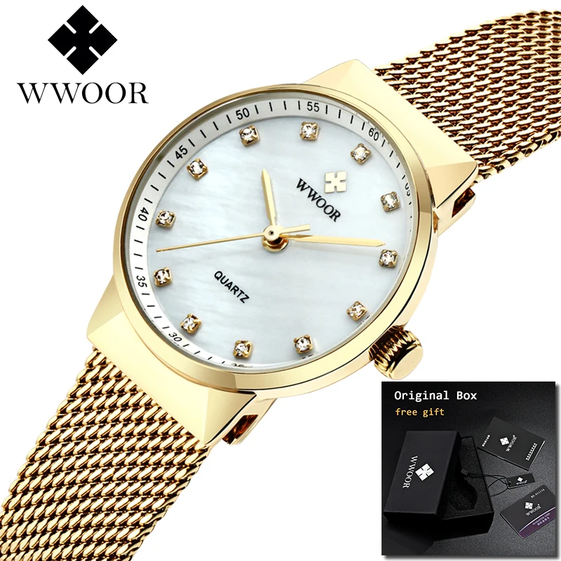

WWOOR Women Watches Luxury Couple Dress Wristwatch Relogio Feminino Clock for Women Montre Femme Quartz Ladies Watch for Lovers