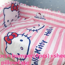 Скидка! 6/7 шт. новорожденных Детское постельное белье Наборы для ухода за кожей хлопок кровать Наборы для ухода за кожей комплект для малышей, 120*60/120*70 см