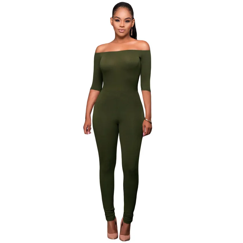LE CELEBRE Half Sleeves Polyester+Spandex Women Long Jumpsuits 2018