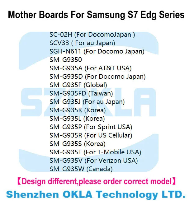 samsung S7 Edge series mother boards G935F G935FD G935A G9350