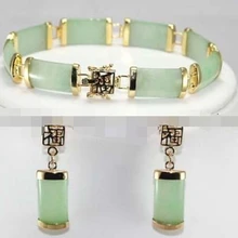 wholesale_jewelry_wig$ натуральный зеленый комплект из браслета и серег