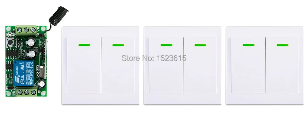 

New digital Remote Control Switch DC12V Receiver 3*Wall Transmitter Wireless Power Switch 315MHZ Radio Controlled Switch Relay