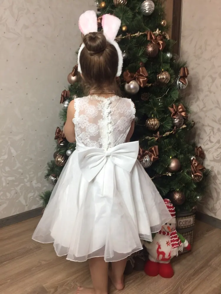 

Cutestyles Summer Girls White Flower Dresses For Party Formal Occassion Embroidery Lace Wedding Guest Dresses Sundress GD50611-5
