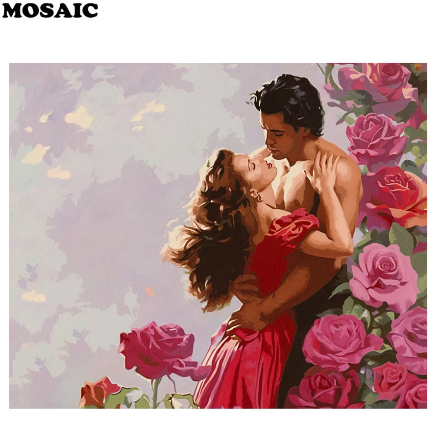 

Full Square Diamond Embroidery"sweet love of kiss" 5D diy Diamond Painting Cross Stitch Kits Mosaic diamond wedding gift