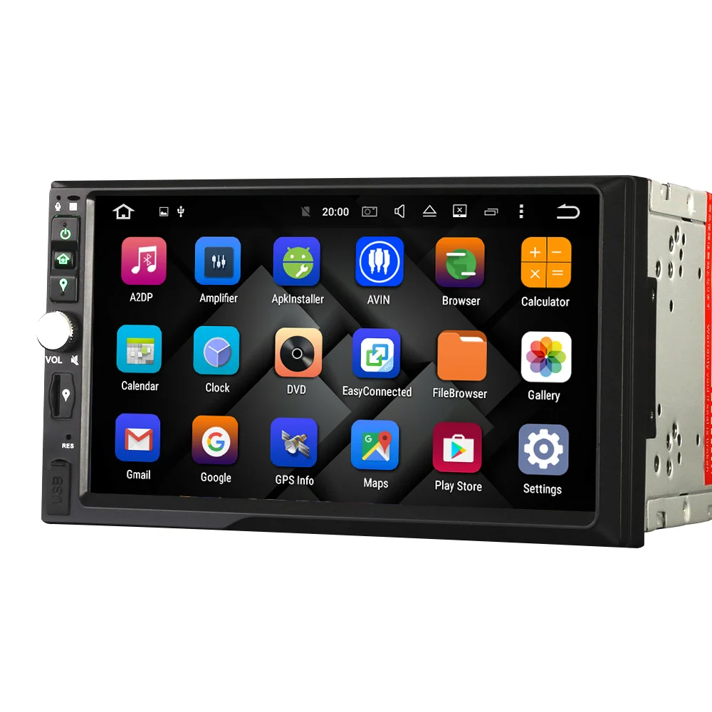 Discount Eunavi 2 Din 7 inch Android 9.0 Car Radio Stereo Multimedia GPS Navigation TDA7851 WiFi Bluetooth 1024*600 touch Screen no dvd 2