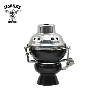 

Shisha Ceramic Bowl With Metal Wind Cover Charcoal Screen Hookah Bowl For Hookah Chicha Bowl Top Cup Ceramic