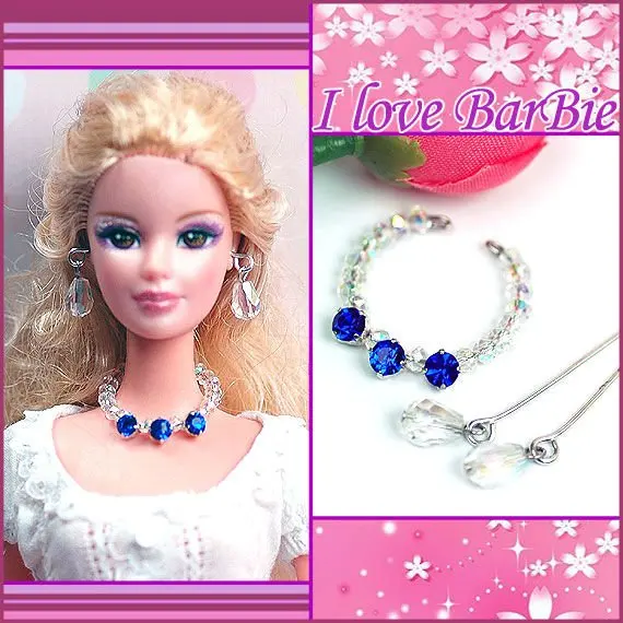 Rhinestone Necklace and Earring Jewelry Set fit 16" Tonner doll 069B 