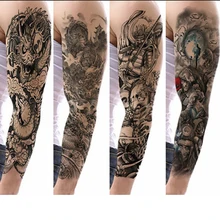 Autocollants de tatouage temporaire, dessins de manches, imperméables, bras complet pour hommes et femmes Cool, transférable sur le corps, Art 51*18cm