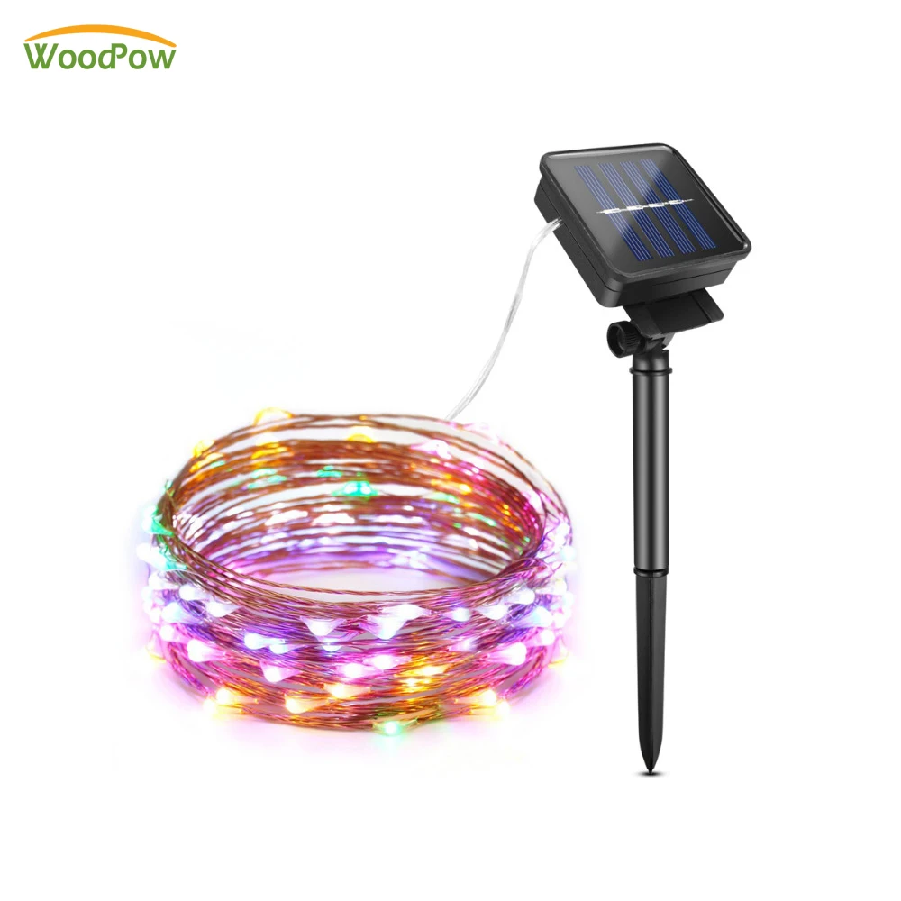 

WoodPow Solar String Light 50-200 LED Garland Outdoor Waterproof Fairy Lights for Christmas Holiday Party Garden Decoration