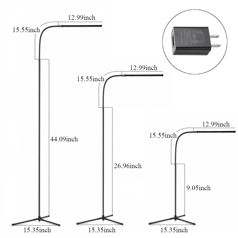 Крытый Регулируемый Высота светодиодный Напольная Лампа для чтения светодиодный свет зажим затемнения настольная лампа штатив кабинет ЕС/США штекер