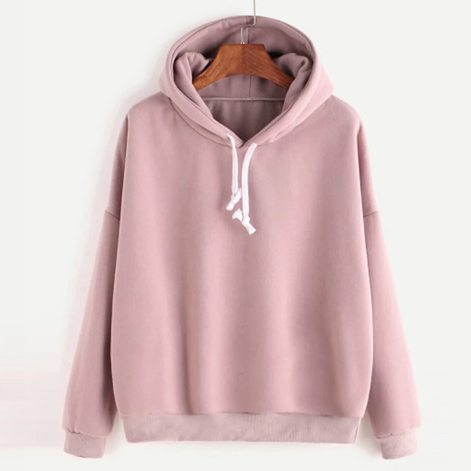 Цвет красного вина Толстовка Solid oversize свитшот розовый Kawaii Полерон Mujer Для женщин