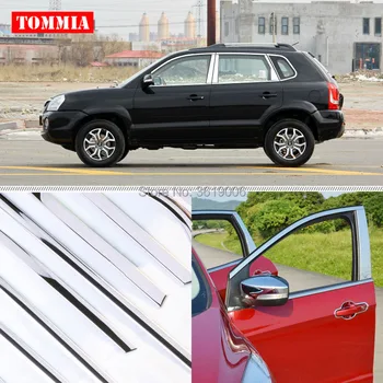 

TOMMIA Full Window Middle Pillar Molding Sill Trim Chromium Styling Strips Stainless Steel For Hyundai Tucson 2009-2014