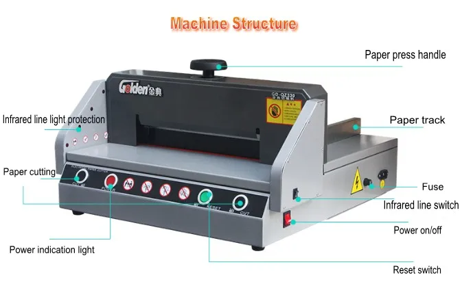 Настольная электрическая машина для резки бумаги, гильотина 330 мм, длина 40 мм, толщина бумаги