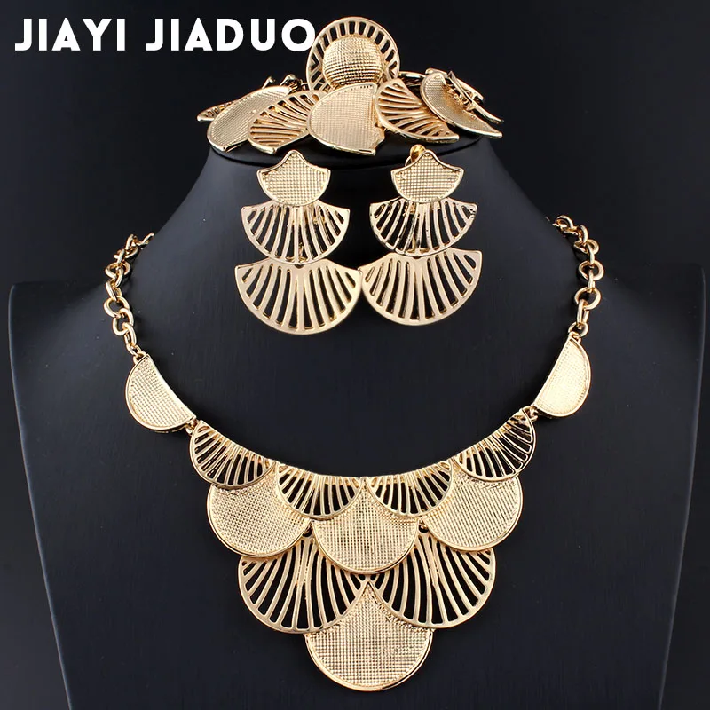 Jiayijiaduo наборы свадебных ювелирных изделий для женщин ожерелье серьги Шарм аксессуары для одежды лист золотой цвет/серебряный цвет турецкий