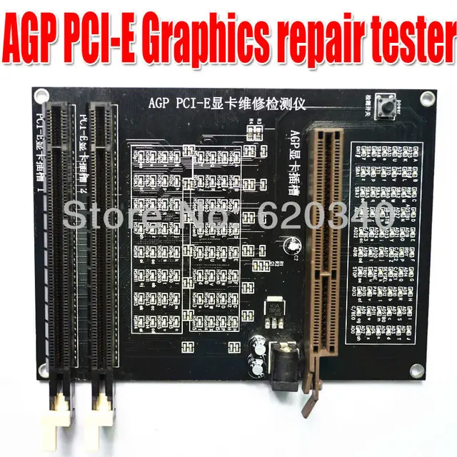 PC AGP PCI E X16 Dual use Socket tester Display Graphics Video Card