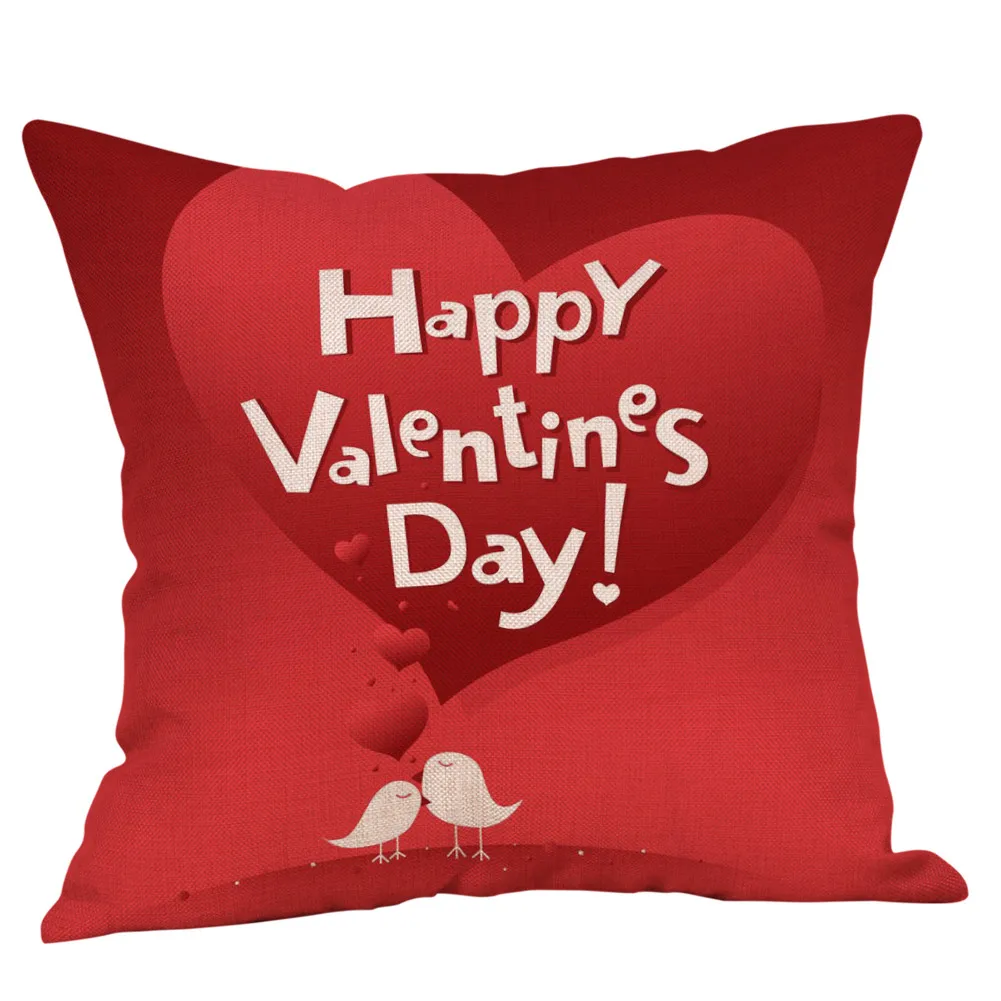 Gajjar Pillow Case Happy Valentine's Day Cushion Cover Pillowcase Decorations Romantic Red Heart