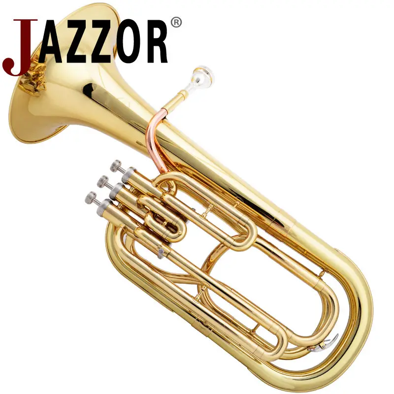 Профессиональный баритон Рог JAZZOR JZBT-300 B плоский Золотой/Серебряный латунный баритон латунный духовой инструмент с мундштуком и чехол