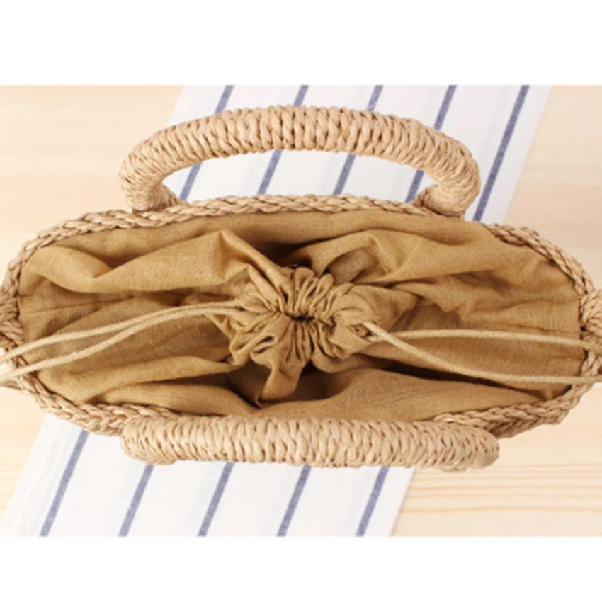  British style new handkerchief slung dual-use woven bag holiday beach straw bag retro fashion women