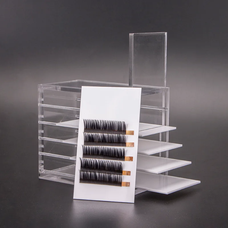 5 Layers Acrylic Eyelashes Storage Box Display Case Makeup Organizer