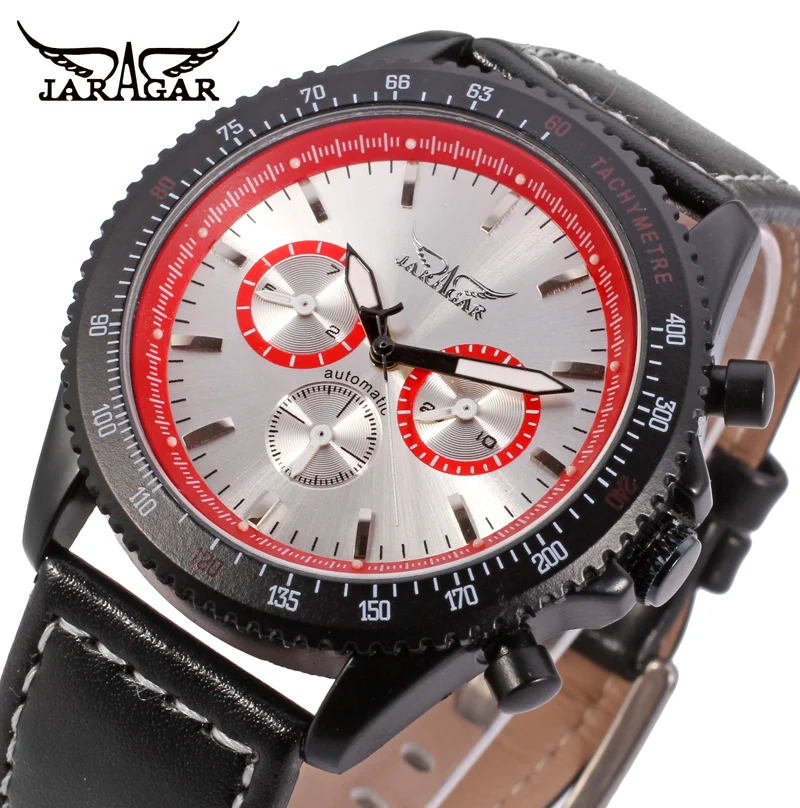 

2016 Jargar new Automatic men with black leather strap shipping free JAG6010M3B2
